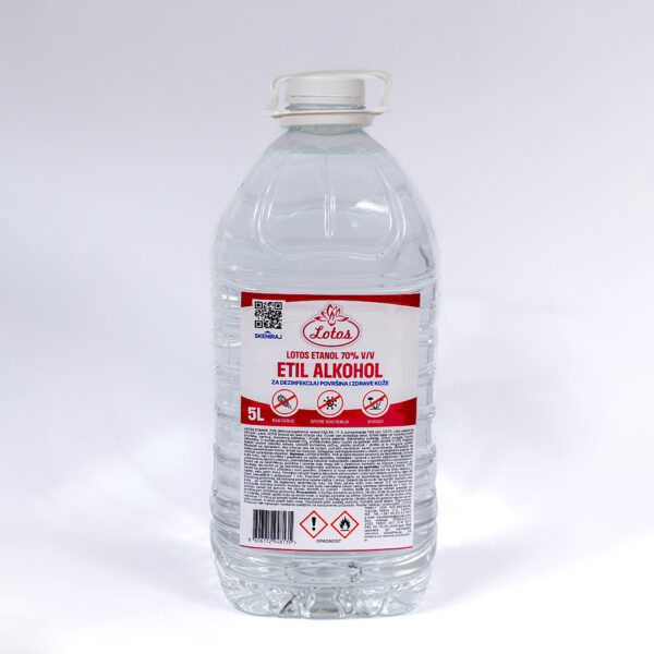 Etanol 70% v/v - etil alkohol za dezinfekciju 5 l
